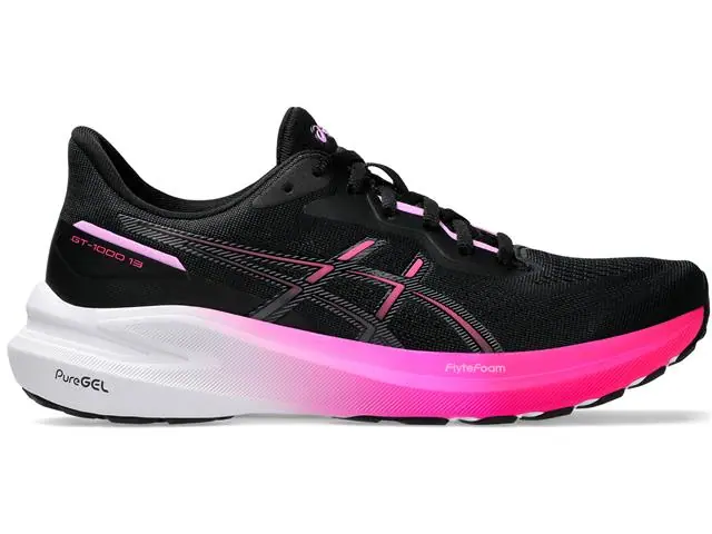 Tênis Asics GT-1000 13 Black/Pink Glo Fem