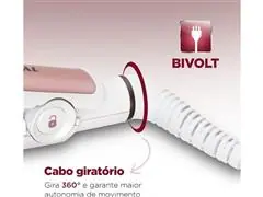 Prancha Alisadora Mondial Branco/Rose Gold 45W Bivolt P-50 - 3