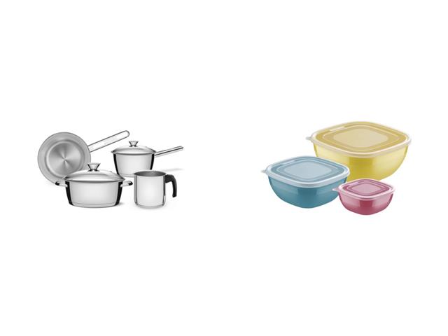 Kit Batería de Cocina 4 Pcz + Juego Potes 6 Pzs Mix color Tramontina