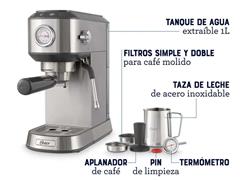 Cafetera Compacta Espresso Oster EM7200 color plateado - 3