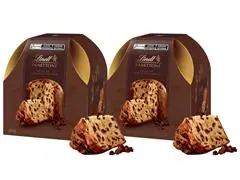 Combo 2 Unidades Panettones Lindt Gotas de Chocolate Amargo 400G