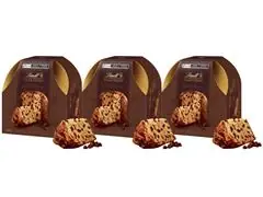 Combo 3 Unidades Panettones Lindt Gotas de Chocolate Amargo 400G