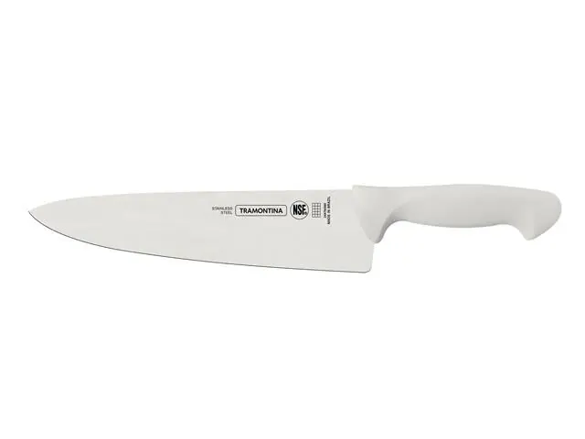 Faca Chef Tramontina Premium Inox e Cabo de Polipropileno Branco 10"