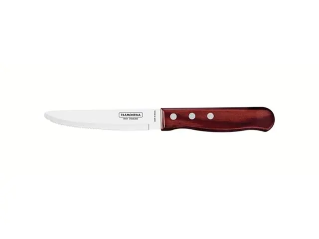 Faca para Churrasco Jumbo Tramontina Inox e Cabo Polywood Vermelho 5"