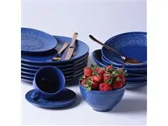 Conjunto 6 Pratos Fundo Porto Brasil Agra Azul Navy - 1