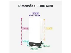 Luminária de Mesa USB TRIO MINI Base Preta com Cúpula Branca - 7