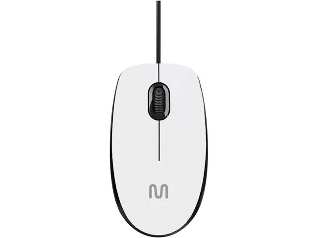 Mouse com Fio MF400 Silencioso Conexão USB 1200dpi Branco Multi MO389