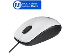 Mouse com Fio MF400 Silencioso Conexão USB 1200dpi Branco Multi MO389 - 1