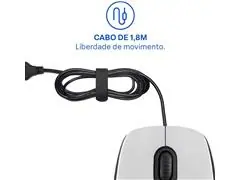 Mouse com Fio MF400 Silencioso Conexão USB 1200dpi Branco Multi MO389 - 6