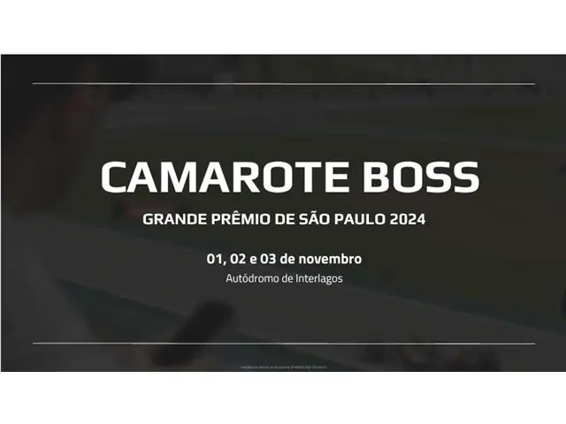 INGRESSO GP FORMULA 1 - 2024 - CAMAROTE BOSS