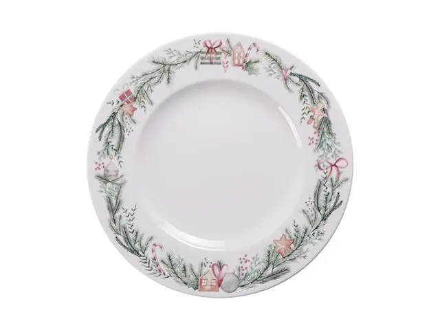 Prato Panetone Tramontina Noite Feliz em Porcelana Decorada 28 cm