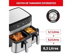 Fritadeira Airfryer Arno Dual 5,2L+3,1L Inox Digital 1800W AFD2 - 6