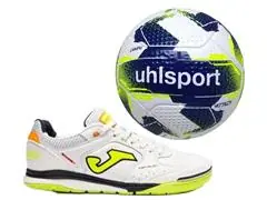 Chuteira Futsal Joma Top Flex Rebound Branco Tam 40 + Bola de Campo