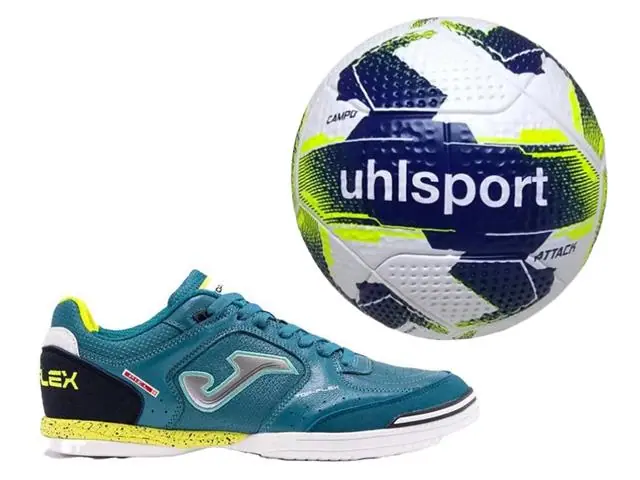 Chuteira Futsal Joma Top Flex Verde Marinho Tam 40 GANHE Bola de Campo