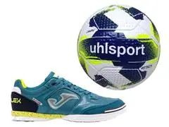 Chuteira Futsal Joma Top Flex Verde Marinho Tam 40 + Bola de Campo