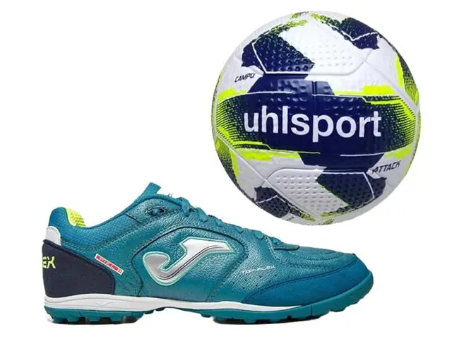 Chuteira Society Joma Top Flex Verde Marinho Tam41 GANHE Bola de Campo