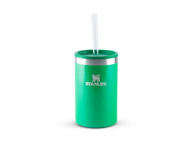 Porta Lata Can Cooler Térmico com Tampa Stanley Verde Carnaval 296ML