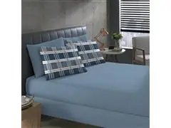 Jogo de Cama Buettner Queen Basic Estampado Escócia Azul 3 Peças - 1