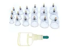 Kit 18 Ventosas para Ventosaterapia com Bomba Gadnic