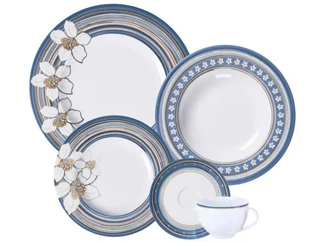 Aparelho de Jantar Tramontina Nix em Porcelana Decorada 30 Peças