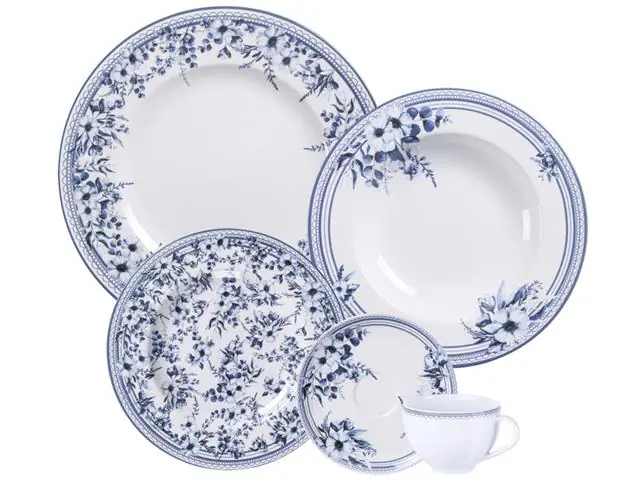 Aparelho de Jantar Tramontina Azzura em Porcelana Decorada 20 Peças