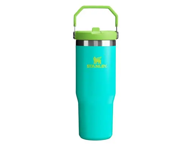 Garrafa Térmica Stanley Tumbler Flip Straw Tropical Teal 887ML