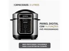 Panela de Pressão Elétrica Mondial, Master Cooker 700W 3L Preto 110V - 1