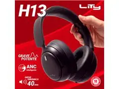Headphone Lity H13P Bluetooth 5.3 65 Horas Anc Híbrido Preto - 4