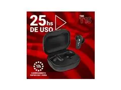 FONE BLUETOOTH TWS – DISPLAY TOUCH | 25H | ANC (T15P - PRETO) - 1
