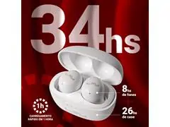 FONE BLUETOOTH BUD – ENC| 34H | BLUETOOTH 5.4 (T13B - BRANCO) - 5