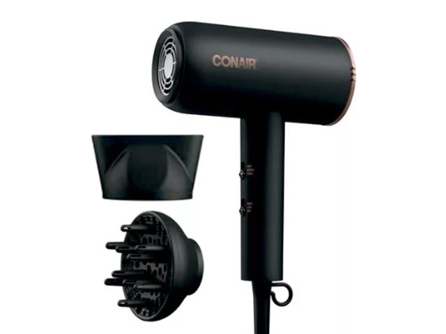 Secadora Cabello Conair Cerámica Titanio Iones Compacta Pelo Color Neg