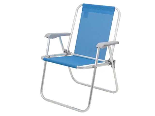 Cadeira de Praia Tramontina Samoa Familhão Alta Azul em Alumínio