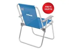 Cadeira de Praia Tramontina Samoa Familhão Alta Azul em Alumínio