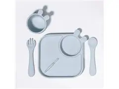 Kit de Alimentação Infantil Silicone 4 Peças Azul Petit Piá - 0