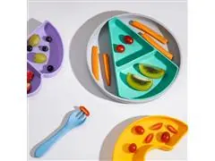 Prato Infantil Silicone com Divisórias ABC Removivéis Petit Piá - 3