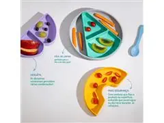 Prato Infantil Silicone com Divisórias ABC Removivéis Petit Piá - 5