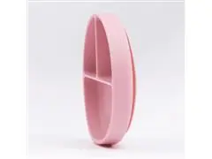 Prato Infantil Silicone com Divisórias e Ventosa Rosa Petit Piá - 3