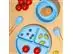 Prato Infantil Silicone com Divisórias e Ventosa Azul Petit Piá - 1