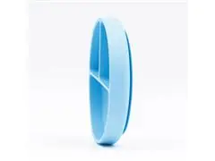Prato Infantil Silicone com Divisórias e Ventosa Azul Petit Piá - 3