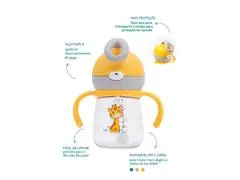 Copo Infantil Tritan com Alça Removível e Canudo Sol 220ml Petit Piá - 5