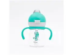 Copo Infantil Tritan com Alça Removível e Canudo Leo 220ml Petit Piá - 4