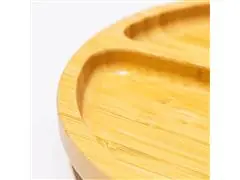 Prato Infantil Bambu com Ventosa e Divisória Redondo Petit Piá - 2