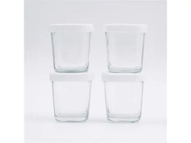 Kit 4 potes de vidro para leite e papinha Branco 150ml Petit Piá