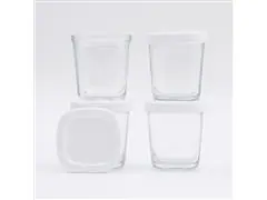 Kit 4 potes de vidro para leite e papinha Branco 150ml Petit Piá - 3