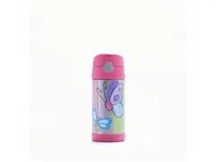 Garrafa Térmica Infantil Funtainer F401 Borboleta Rosa Thermos 355ml