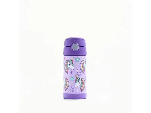 Garrafa Térmica Infantil Funtainer Unicórnio Brilhante Thermos 355ml