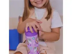 Garrafa Térmica Infantil Funtainer Unicórnio Brilhante Thermos 355ml - 1
