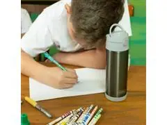 Garrafa Térmica Infantil Funtainer F404 Cinza Claro Thermos 470ml - 1