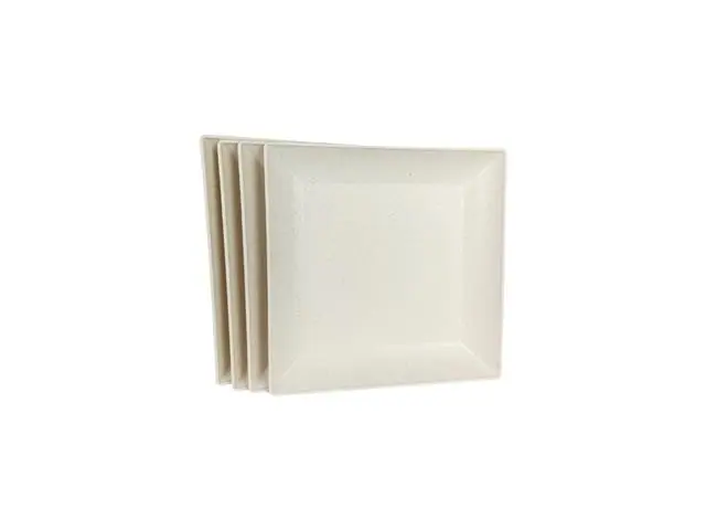 Jogo Evo Petisqueira Quadrada com 4 Peças Marfim