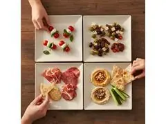 Jogo Evo Petisqueira Quadrada com 4 Peças Marfim - 9